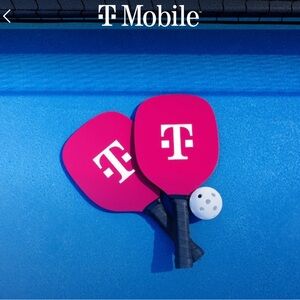 TMobile pickleball set NEW HOT PINK 2 rackets and ball